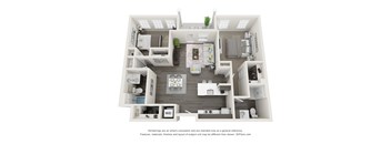 Cedar 2 Bed 2 Bath Floor Plan at 24 at Bloomfield, Michigan