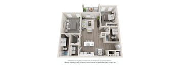 Two bedroom Two bathroom Floor Plan at 24 at Bloomfield, Bloomfield Hills, MI, 48302