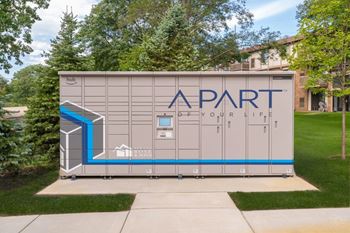 A large trailer with the word A PART on it.