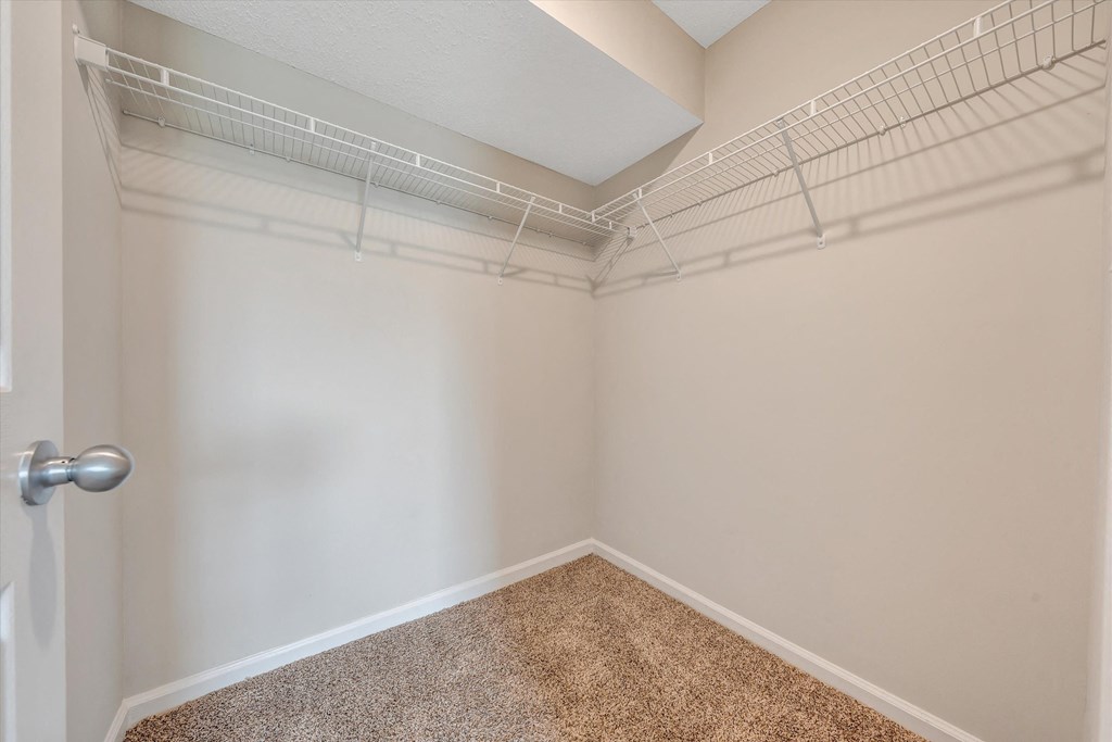 a walk in closet in a bedroom at Sunscape Apartments, Virginia