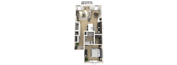 A1-1 Floor Plan at Upper Vue Flats, Dublin, Ohio