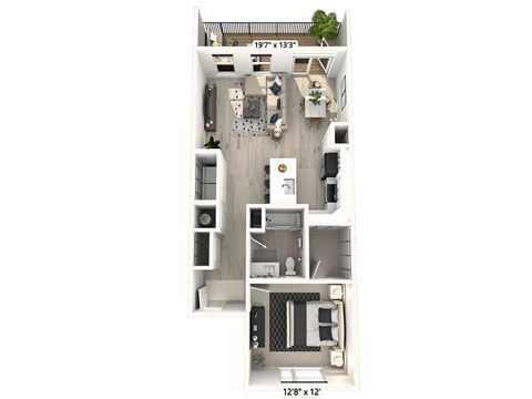 bedroom floor plan anjou 1600 a, opens a dialog at Upper Vue Flats, Dublin, Ohio