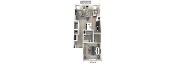 A1 Floor Plan at Upper Vue Flats, Ohio
