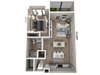 A15 - 1 Bedroom 1 Bathroom Floor plan A15 - 1 Bedroom 1 Bathroom Floor plan at Ironwood Flats, Brandon, Florida