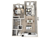 A16 - 1 Bedroom 1 Bathroom Floor plan A16 - 1 Bedroom 1 Bathroom Floor plan at Ironwood Flats, Brandon