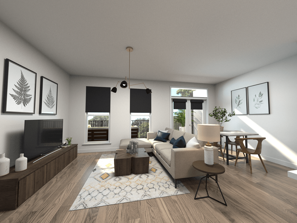 Living Room in A1 different angle view  at Upper Vue Flats, Ohio, 43016
