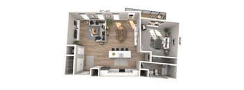 A21 - 1 Bedroom 1 Bathroom Floor plan at Ironwood Flats, Brandon, FL, 33511