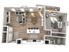 A21 - 1 Bedroom 1 Bathroom Floor plan A21 - 1 Bedroom 1 Bathroom Floor plan at Ironwood Flats, Brandon, FL, 33511