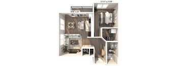 1 bedroom apartment layout at Avant