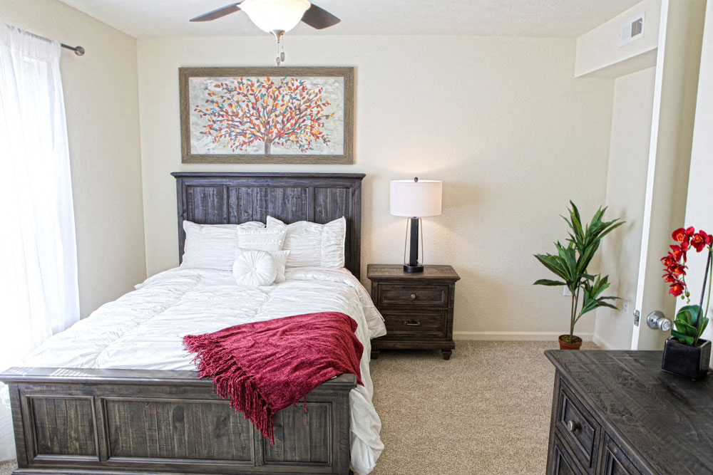 Cozy Bedrooms with Carpeting at Andover Pointe Apartment Homes, Nebraska