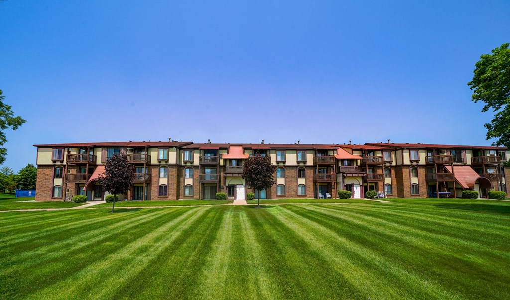 Acres of Green Lawn at Apple Ridge Apartments, Michigan