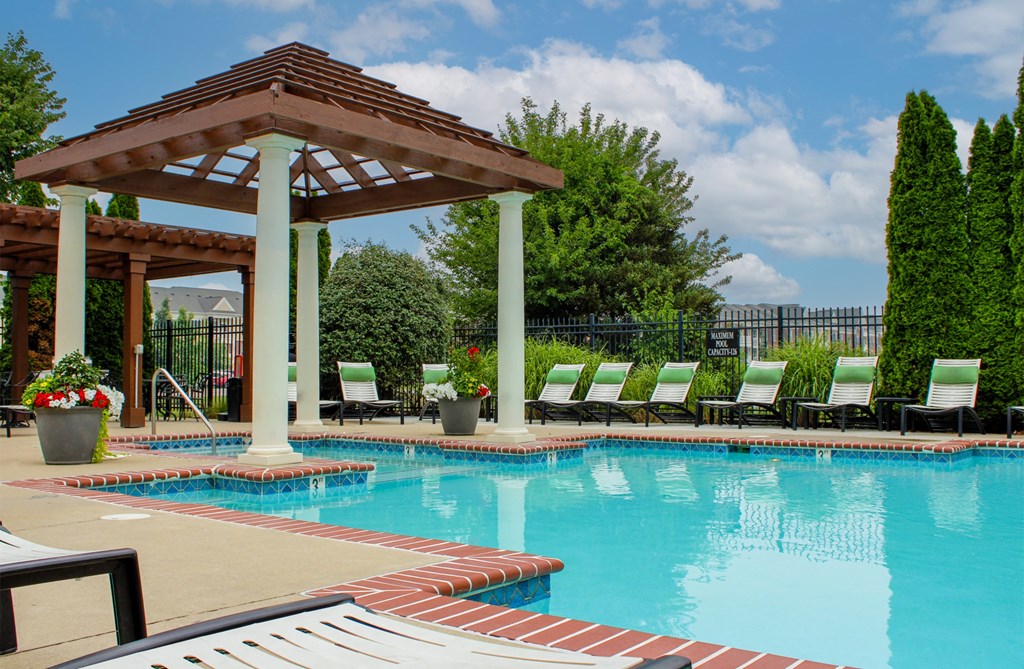 take a dip in our resort style pool at Alexandria of Carmel Apartments, Carmel, IN