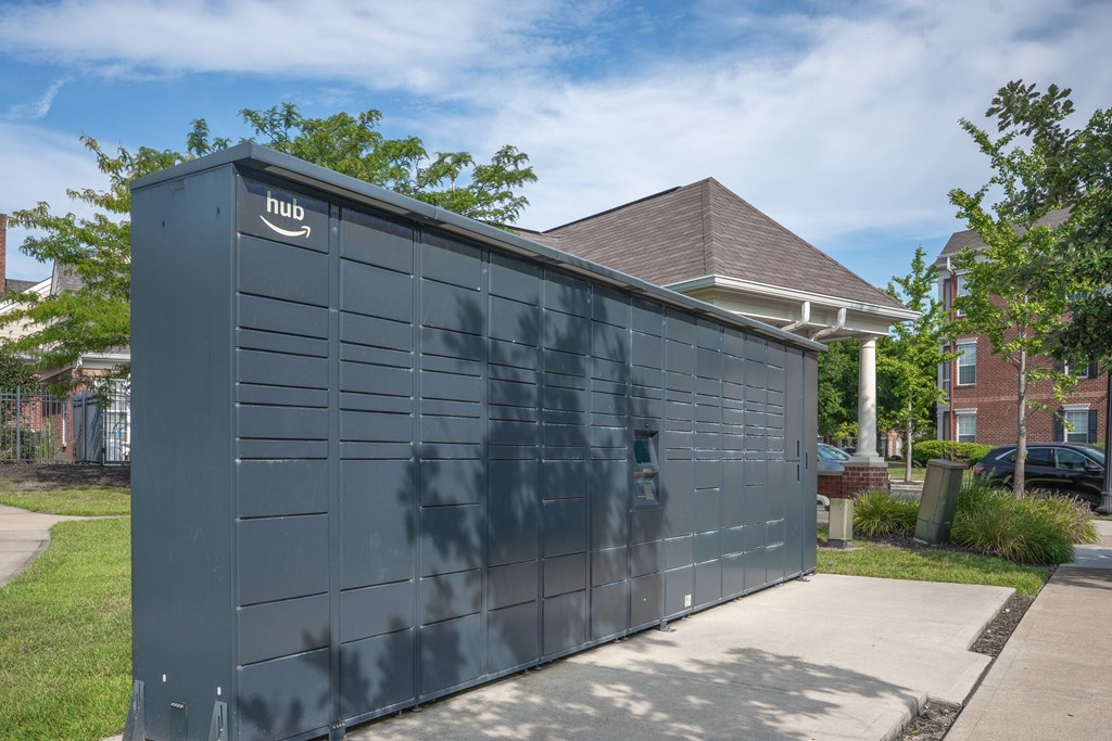 A black garage door with the word