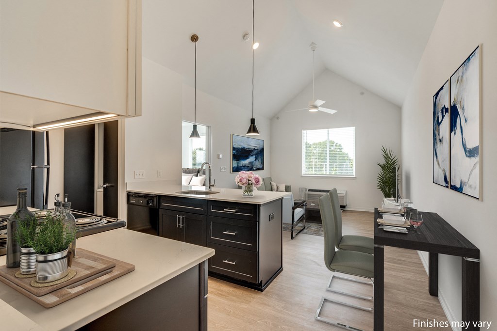 Kitchen and Living Room at Uptown Square Apartments, Michigan