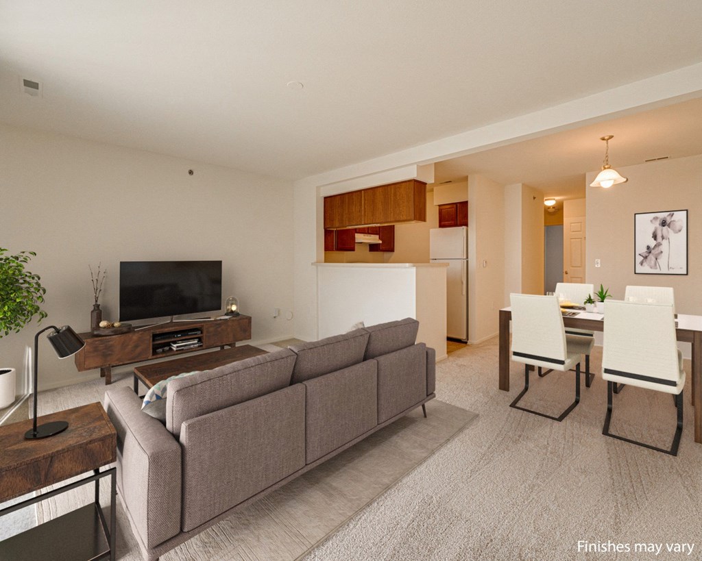 Aster Layout Living and Dining Areas at The Harbours Apartments