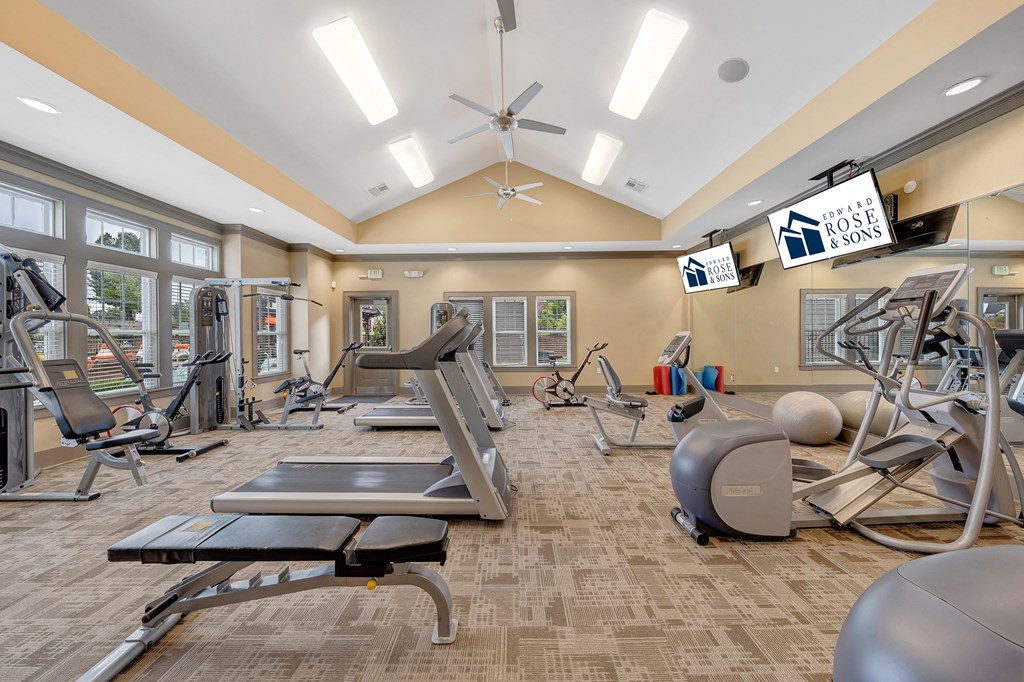Fitness Center Amenities at Avellan Springs Apartments, North Carolina, 27560