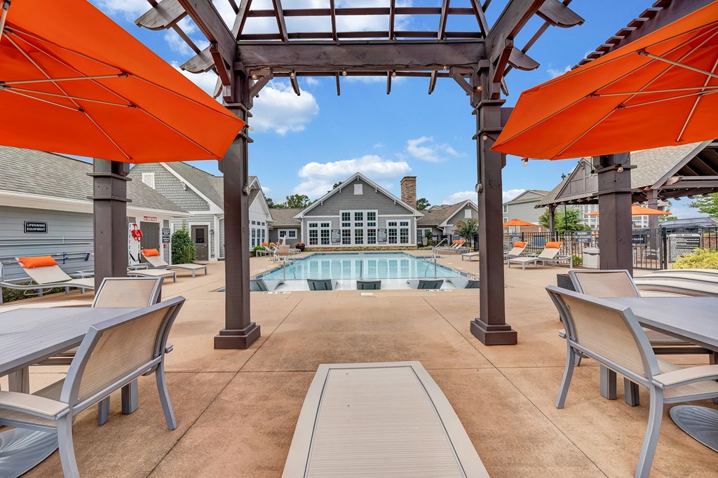 Pergola and Seating at Avellan Springs Apartments, Morrisville, NC