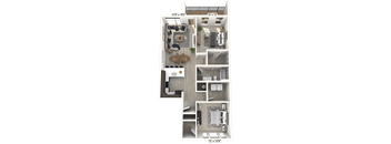 B1 Floor Plan at Upper Vue Flats, Ohio, 43016