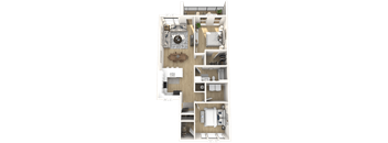 B1 Floor Plan at Upper Vue Flats, Ohio