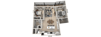 B12 - 2Bedroom 1 Bathroom Floor plan at Ironwood Flats, Brandon, FL