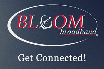 A Bloom broadband logo with the slogan 