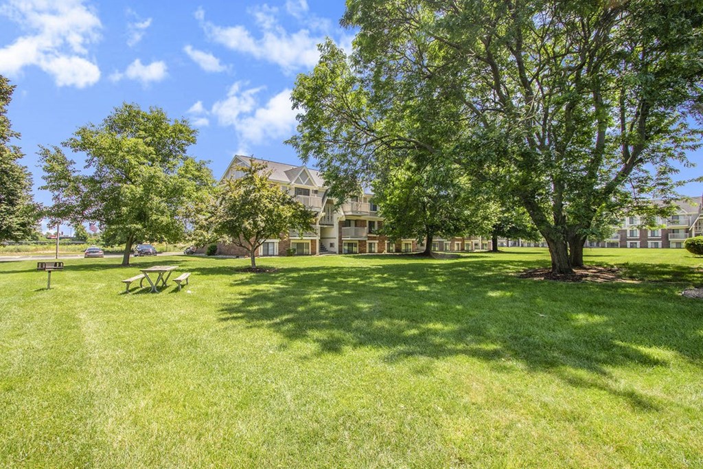 Beautiful courtyards with picnic areas at Briarwood Apartments, Benton Harbor, Michigan