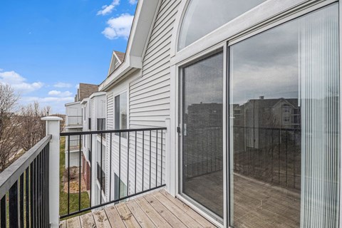 Private balcony with enclosed storage  at Black Sand Apartment Homes, Nebraska