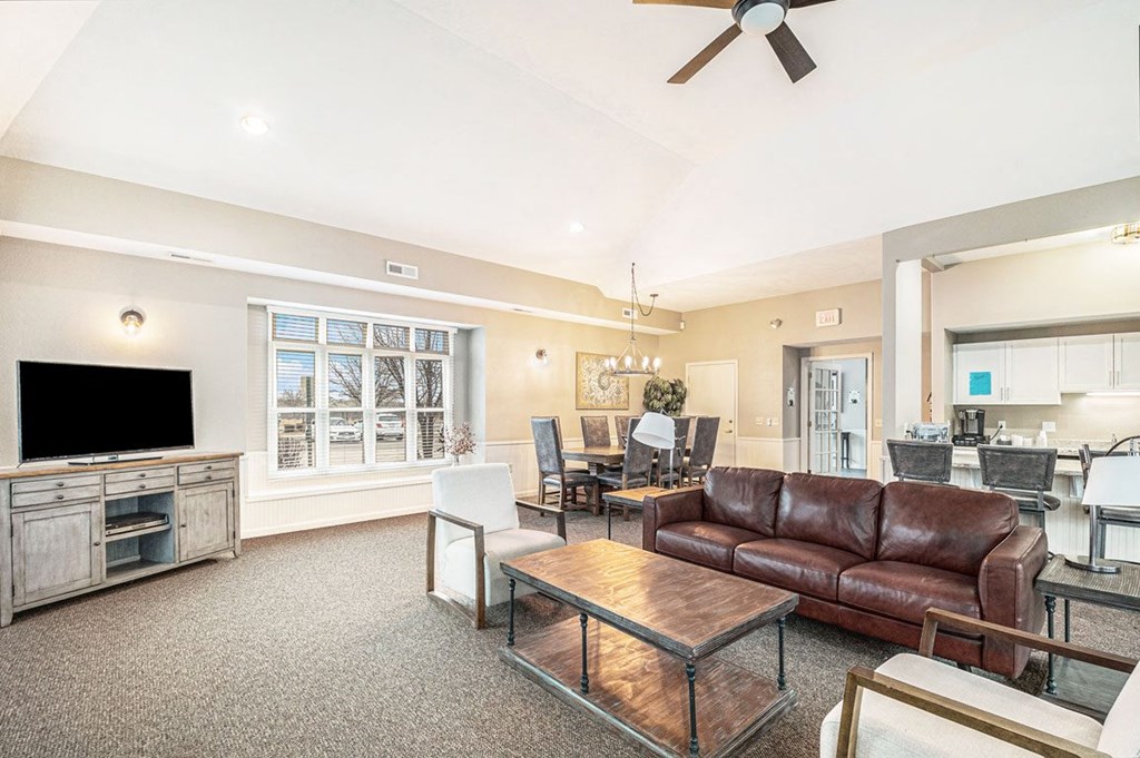 Community Building with Fireplace at Black Sand Apartment Homes, Nebraska