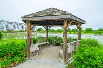 Gazebo and Pond Views at Black Sand Apartment Homes in Lincoln, NE