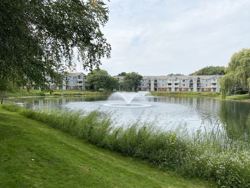 Park-Like Grounds  with ponds at Byron Lakes Apartments, Byron Center