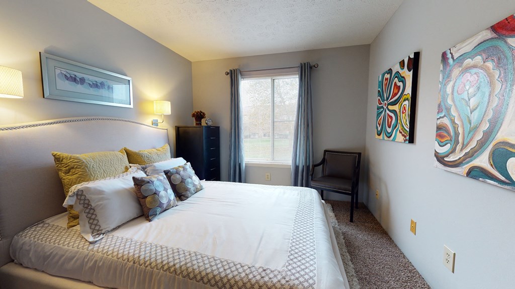 Bedroom at The Timbers Apartments, Evansville, 47715