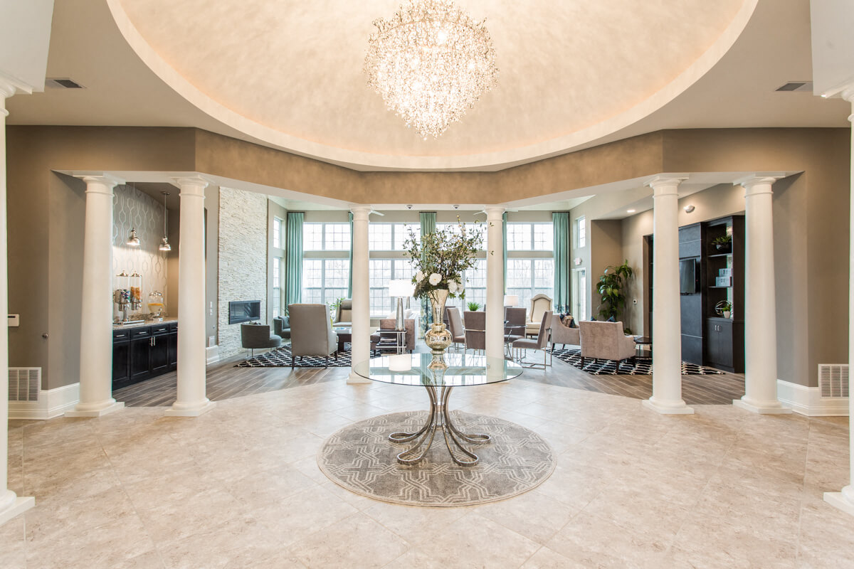 Beautiful Clubhouse Entrance Foyer, At Bella Vista Apartments, Fishers