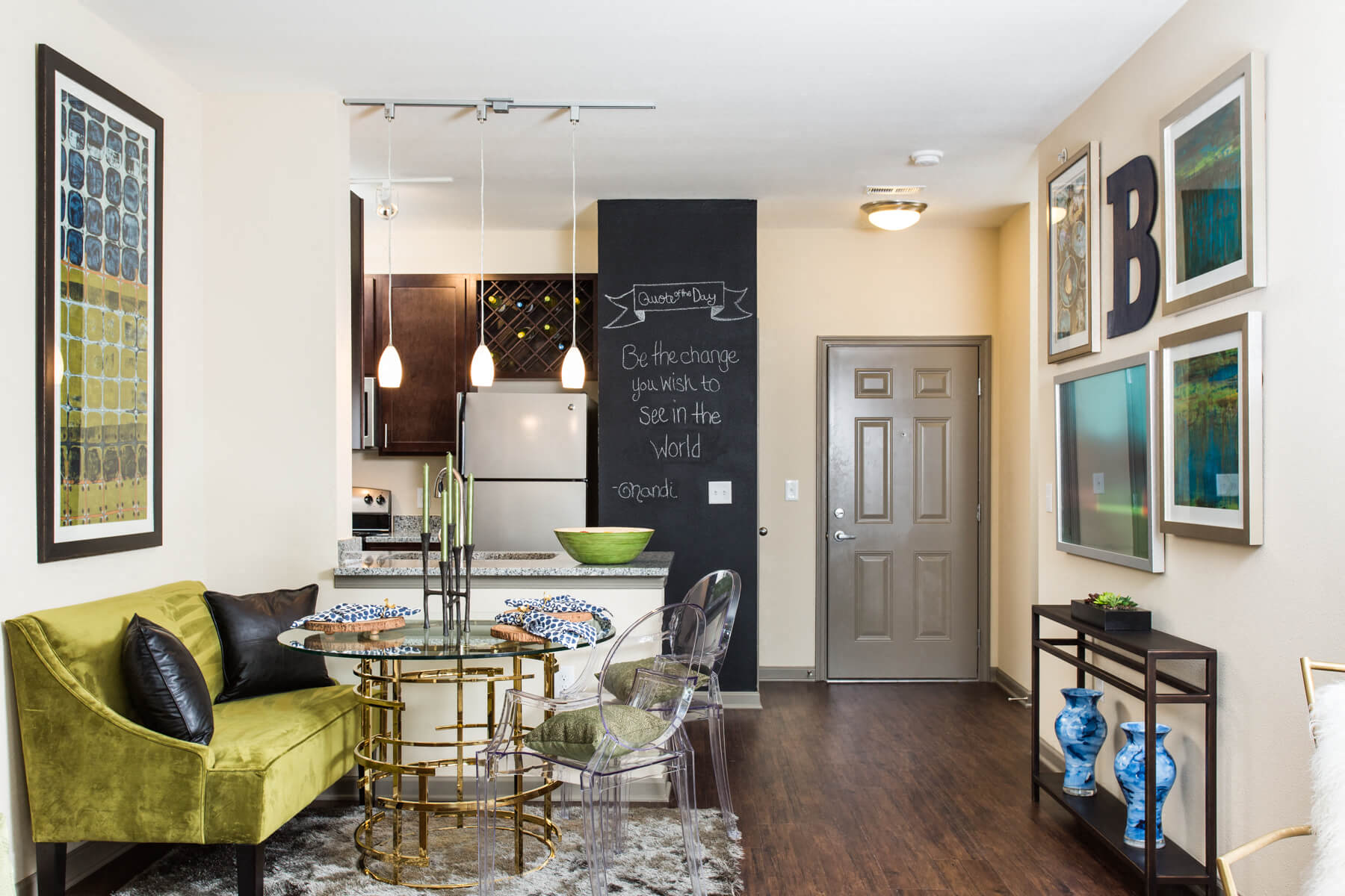 Kitchen View From Living Room, At Bella Vista Apartments, Fishers IN 46038