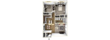 2 Bedroom Floor Plan at Windsor Place Apartments, Davison, Michigan