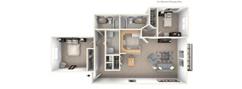 2-Bed/2-Bath, Bouvardia Floor Plan