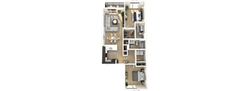 C1 Floor Plan at Upper Vue Flats, Ohio, 43016