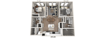 C11 - 2Bedroom 2Bathroom Floor plan at Ironwood Flats, Brandon, 33511