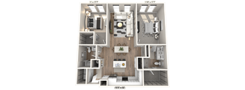 C12 - 2Bedroom 2 Bathroom Floor plan at Ironwood Flats, Brandon, Florida