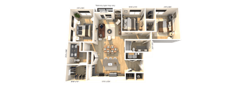 C2 modified Floor Plan at Icon on Main Apartments, Carmel, IN
