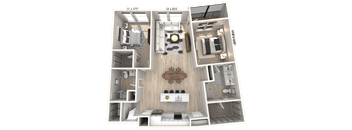 C21 - 2Bedroom 2 Bathroom Floor plan at Ironwood Flats, Florida