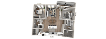 C31 - 2Bedroom 2 Bathroom Floor plan at Ironwood Flats, Brandon, FL