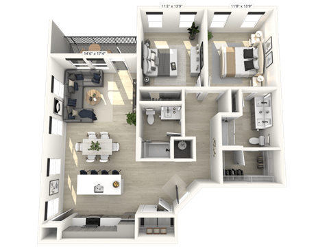 2 bed 2 bath G at Luxe 360 on Centerpointe Apartments, Midlothian