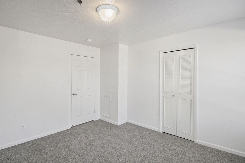 spacious bedroom with walk in closet at Canal 2 Apartments, Lansing, Michigan