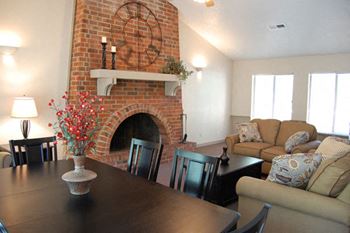 Clubhouse with Fireplace at Old Farm Apartments in Elkhart, IN