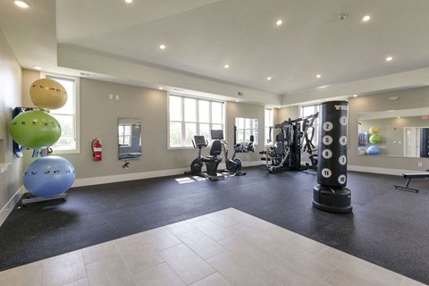 Fitness Center with High Ceiling at Chase Creek Apartment Homes, Alabama, 35811