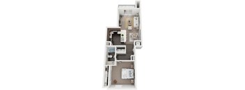 One Bedroom Traditional floor plan at Chase Creek Apartment Homes in Huntsville, AL