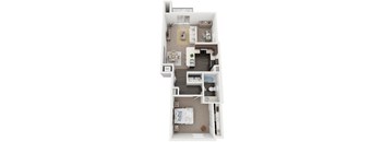 One Bedroom End Style floor plan at Chase Creek Apartment Homes in Huntsville, AL