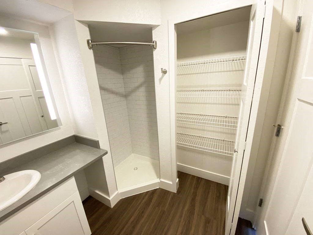 Large Linen Closet in Second Bath at The Crossings Apartments, Grand Rapids, Michigan