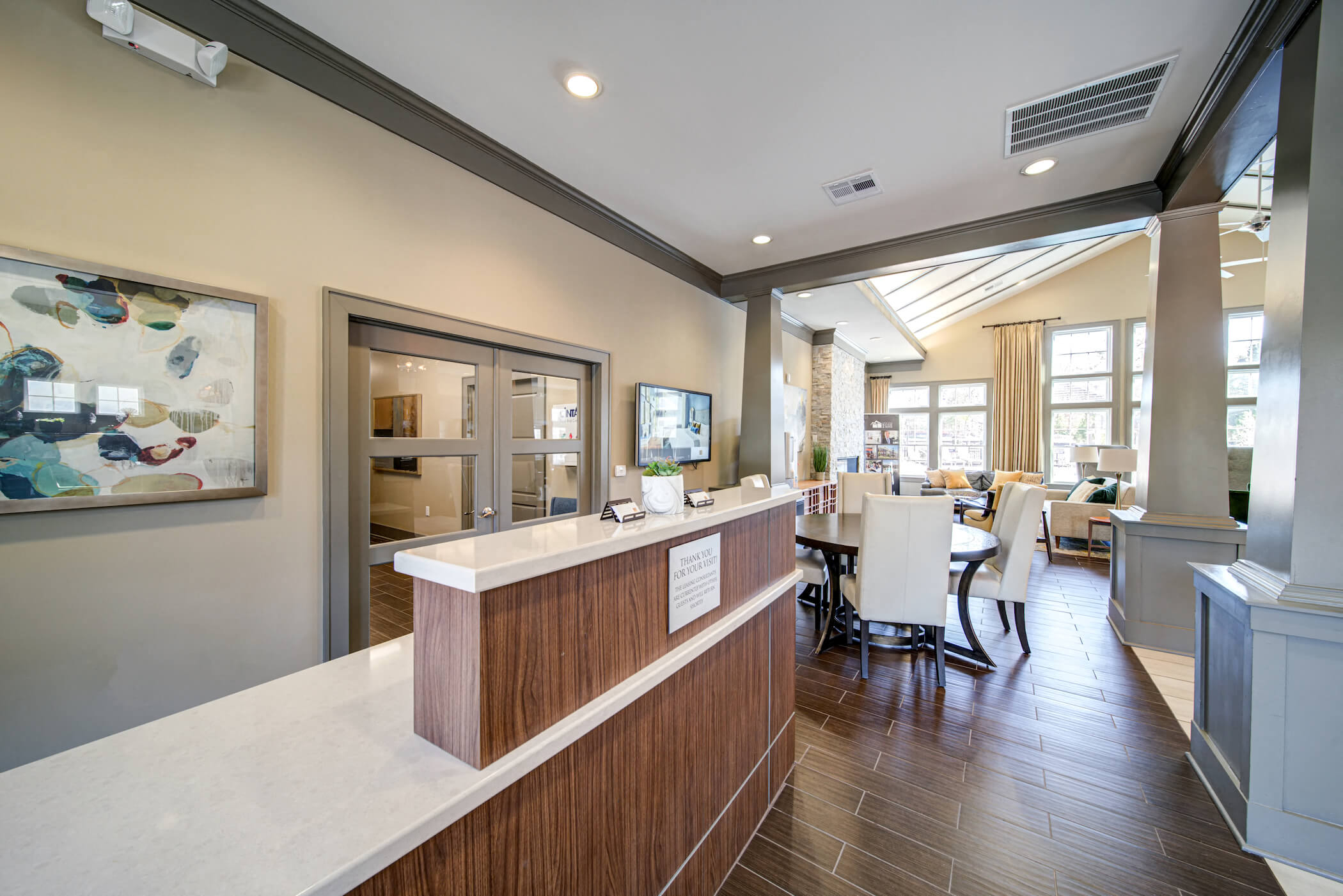 Clubhouse Concierge Desk at Avellan Springs Apartments, North Carolina, 27560