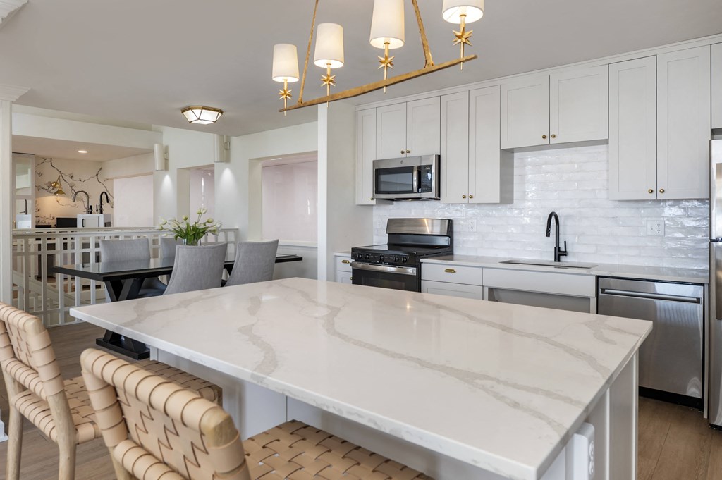 Clubhouse kitchen at Sundance Apartments, Indianapolis, 46237